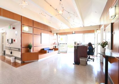 health center front desk and waiting area