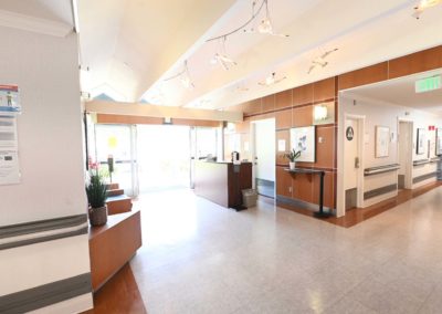 entryway and front desk at ocean pointe healthcare center